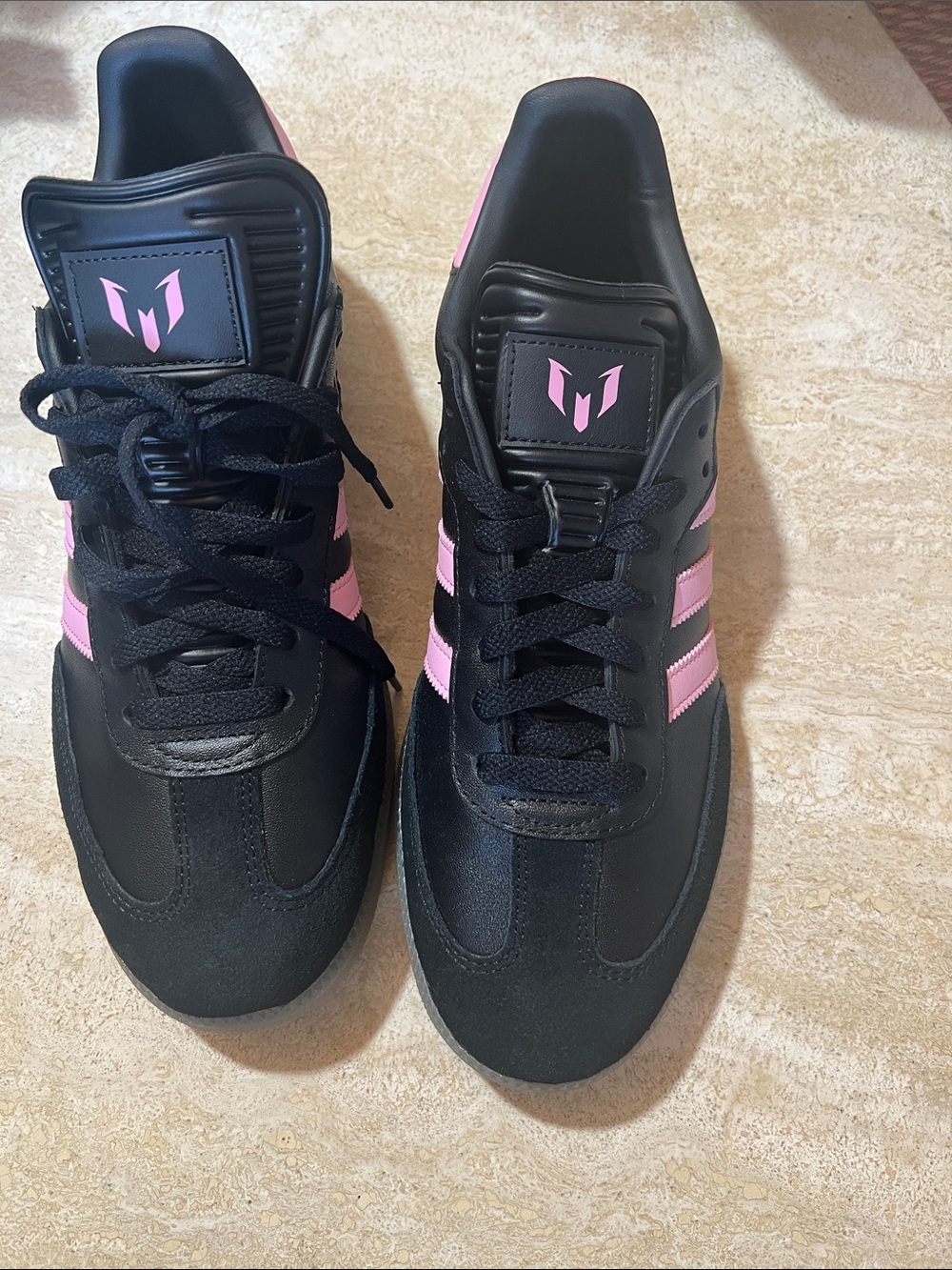 Adidas Messi Black and Pink Mens Athletic Sneakers